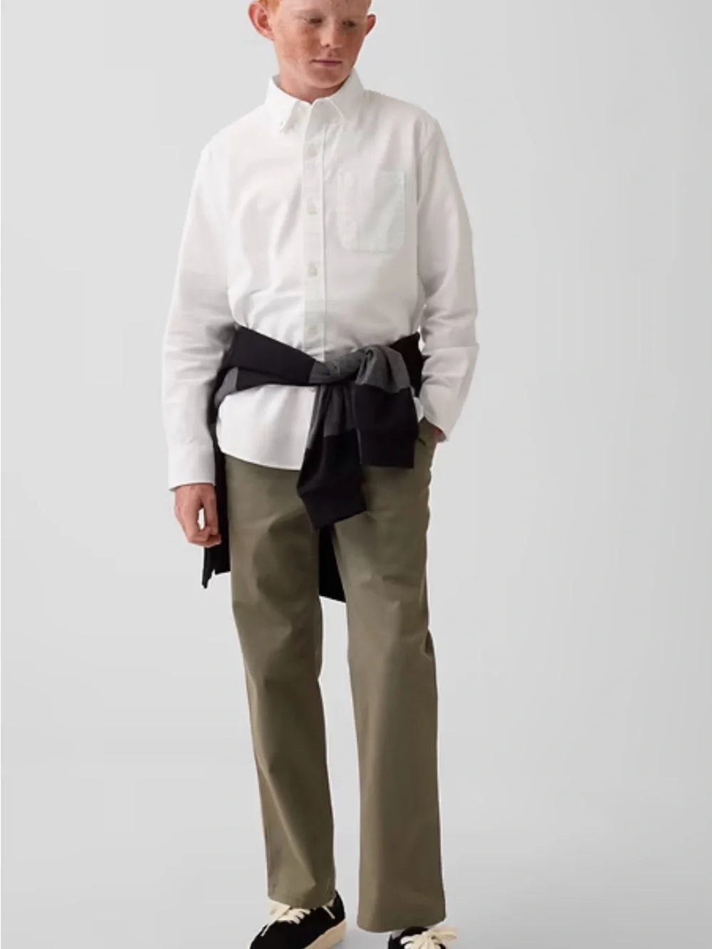 GAP White Button-Down Shirt with Chest Pocket